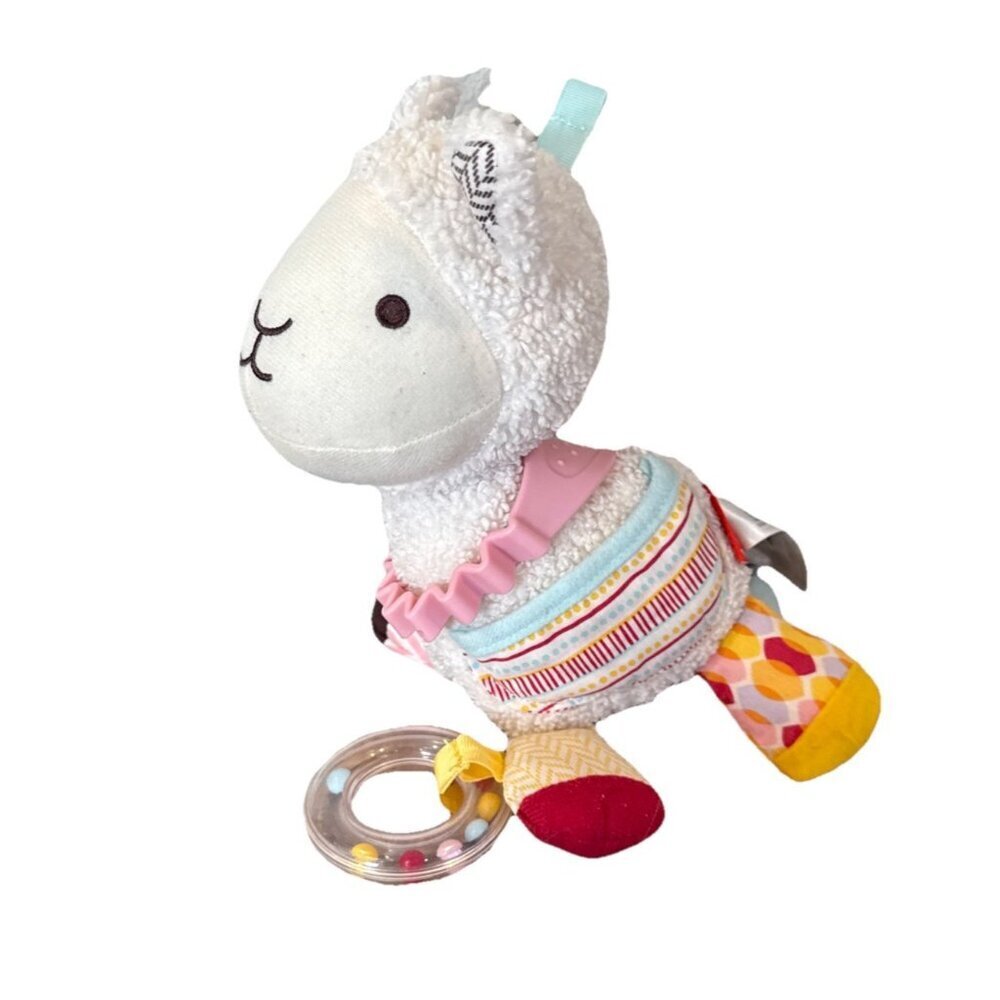Skip Hop Bandana Buddies Llama Rattle Plush Stuffed Animal Multicolor Baby Toys